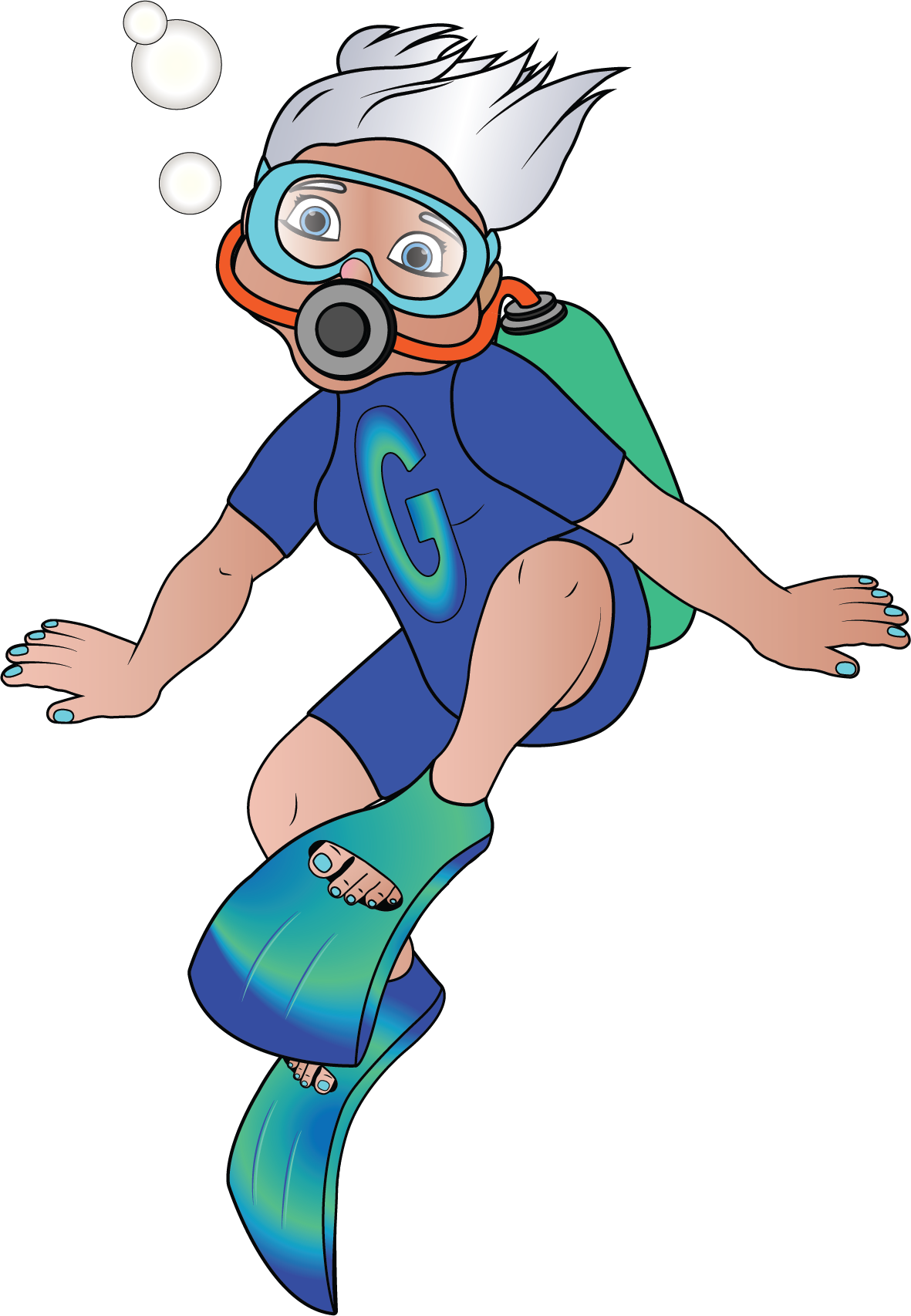 Grandma in scuba gear.
