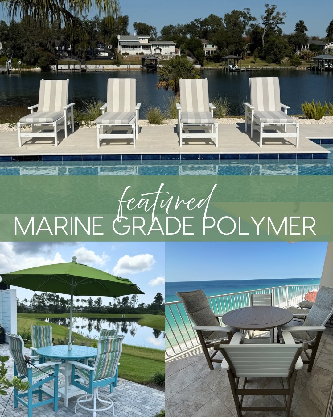 Where durability meets elevated design.

Our marine grade polymer furniture is engineered for coastal conditions&mdash;resisting moisture, fading, and everyday wear while maintaining its refined look.

✨Because outdoor furniture should last as long a