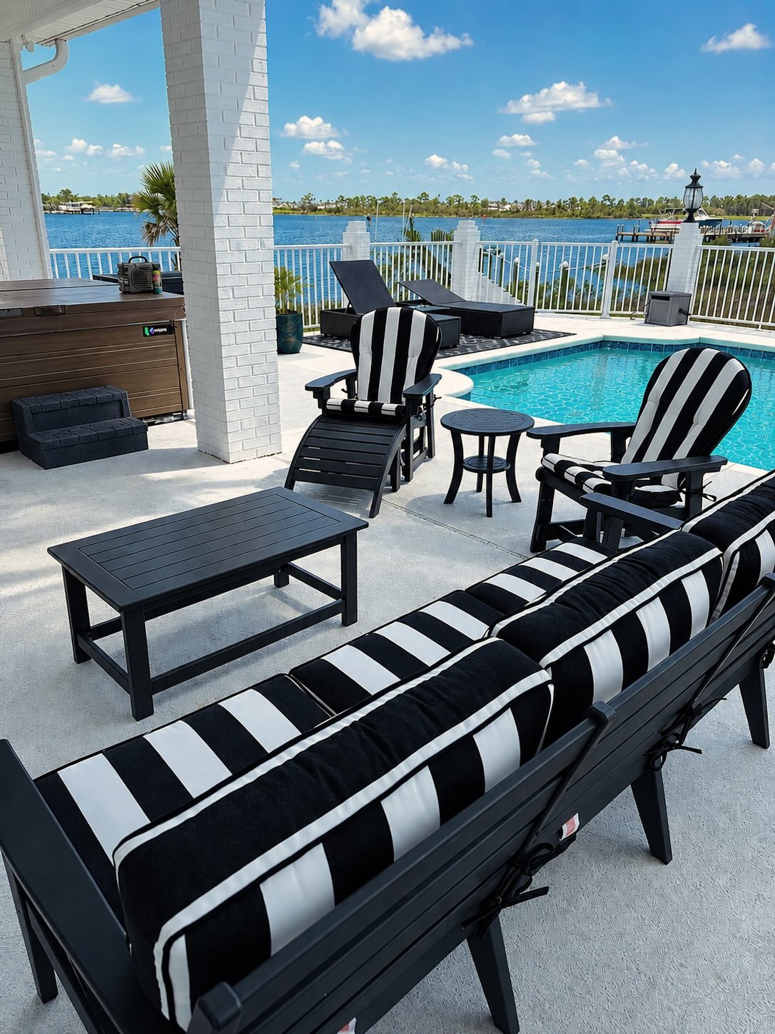 Stripes just belong by the water. 🤍

Classic, coastal, + never trying too hard &mdash; a bold stripe moment adds contrast, texture, and that timeless resort feel while letting the view stay the star.

Proof that sometimes the details make the whole 