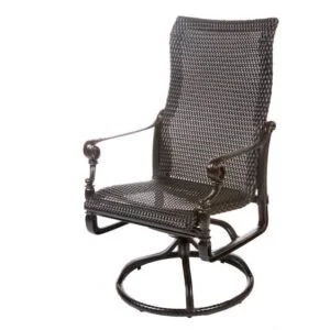 Grand Terrace Woven High Back Swivel Dining Chair