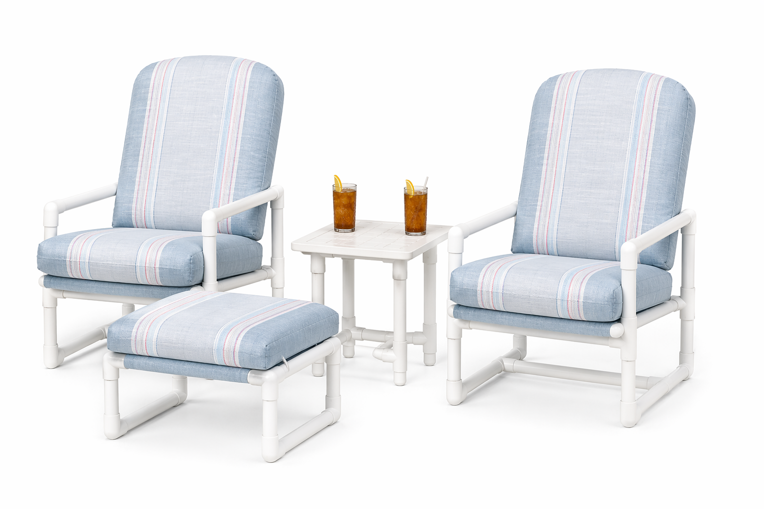 PVC Chaise Lounge, Recliner and Ottoman