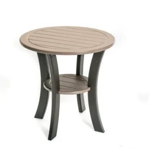 Round End Table with Shelf