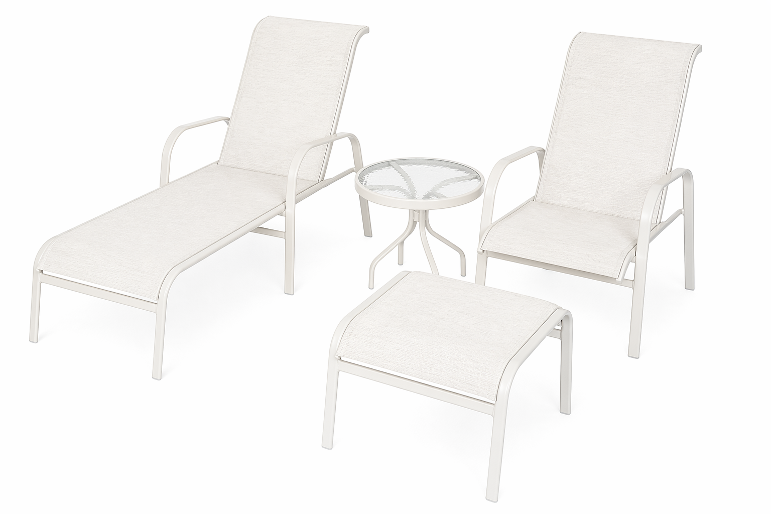 Ocean Sling Chaise Lounge | Recliner and Ottoman