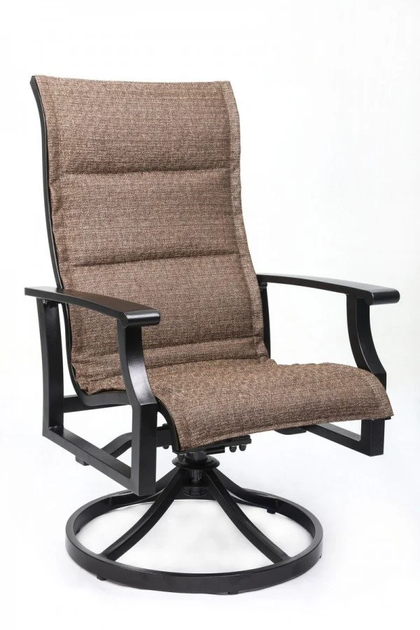 Newport Sling Padded Swivel Dining Chairs