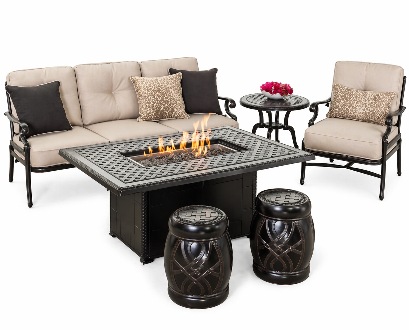 Grand Terrace Fire Table with Seatables