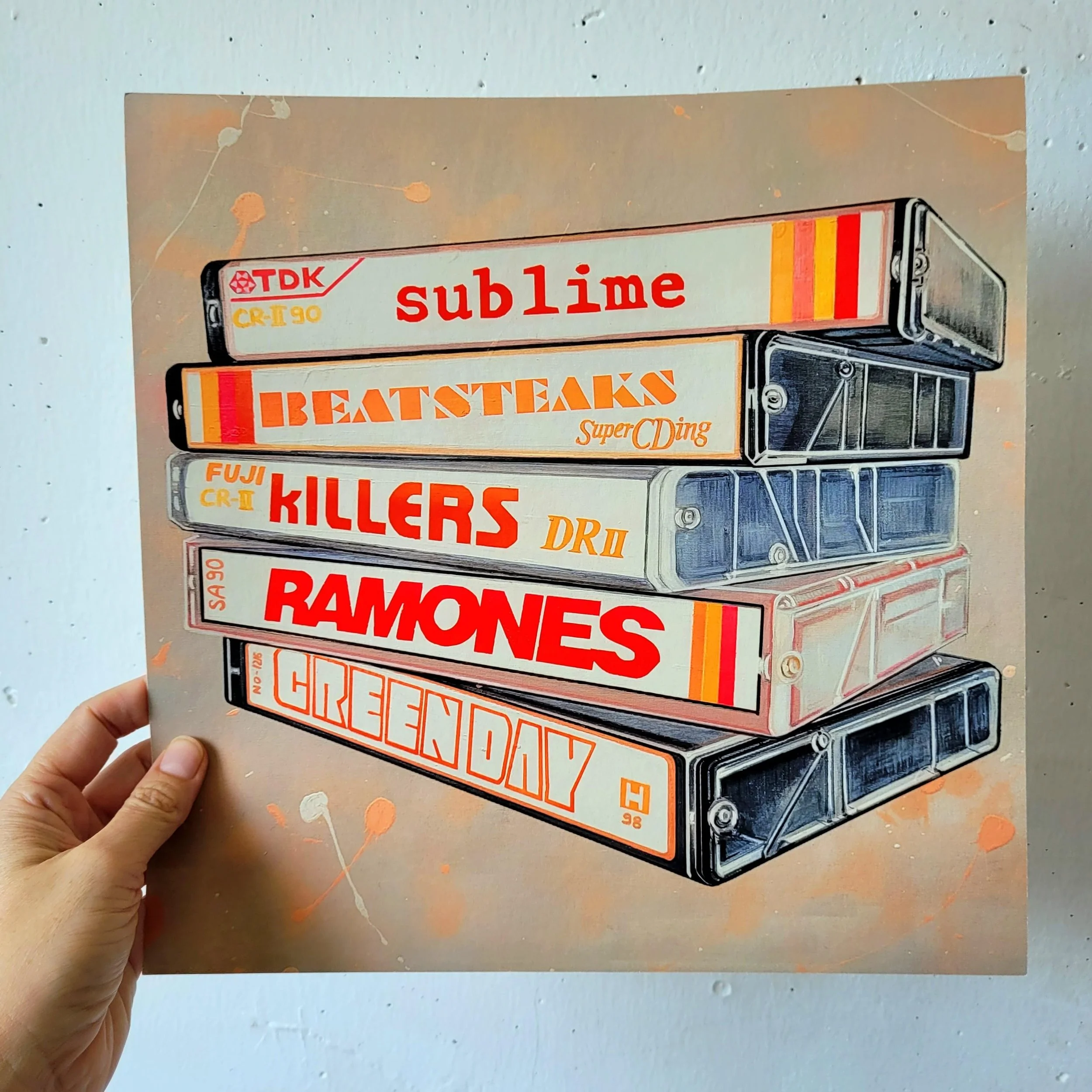"Mixtapes orange&pink" Print