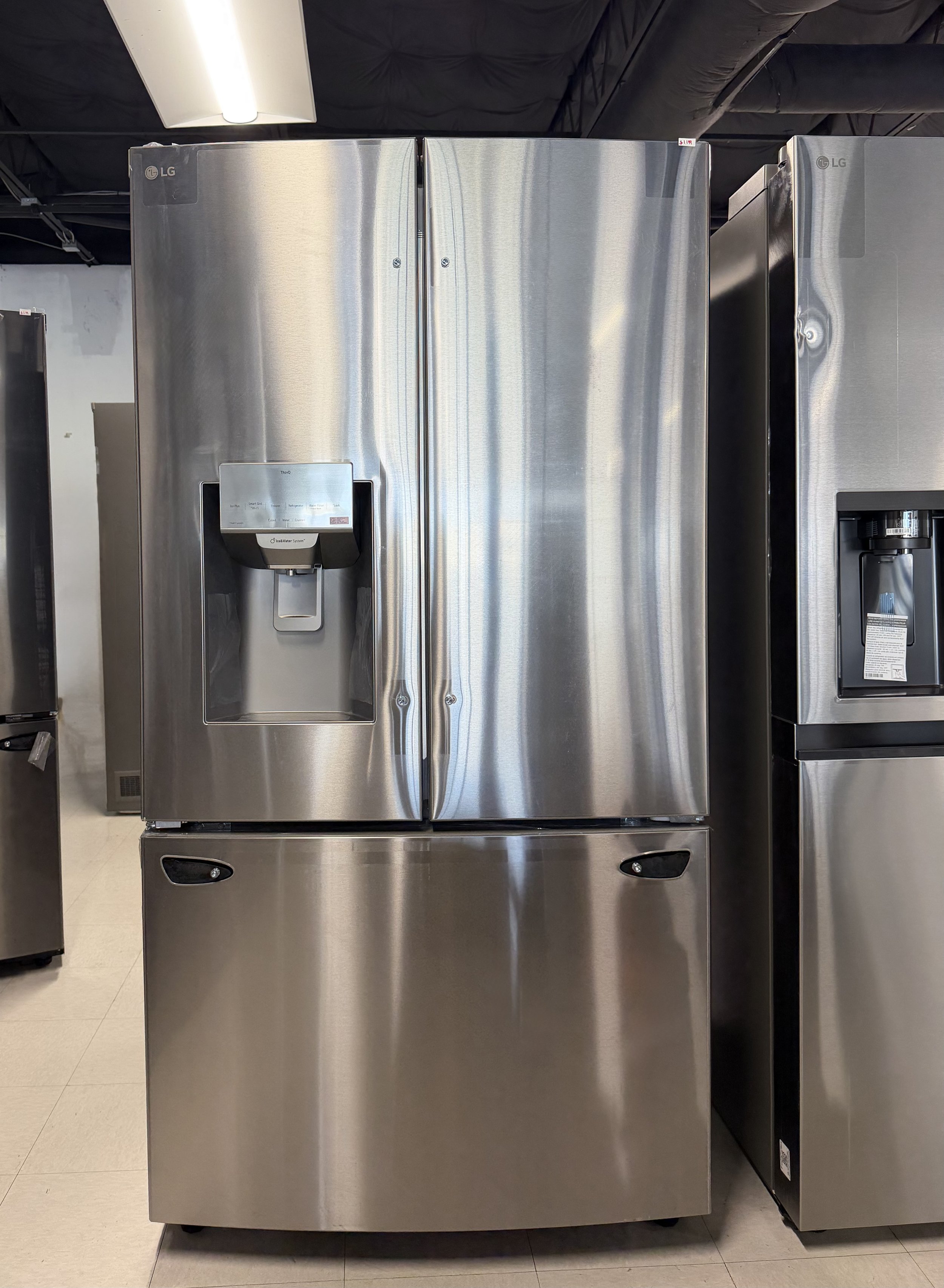 Stainless Steel LG Refrigerator 3-Door French Door (Water and Ice Dispenser)