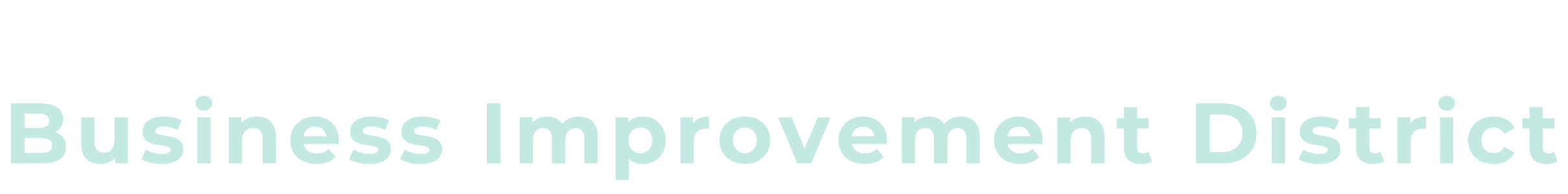 Text graphic with the words 'Westlake/MacArthur Park Business Improvement District' in bold, with 'Westlake/MacArthur Park' in white on a black background and 'Business Improvement District' in light blue.