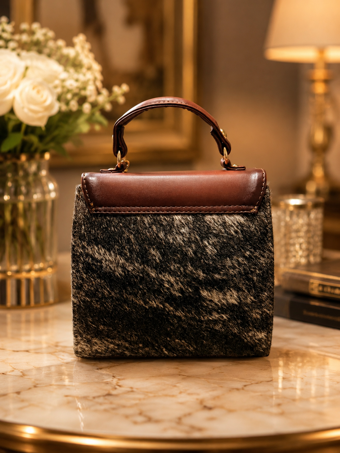Mila Artisan Hair-On-Hide Satchel - back.png