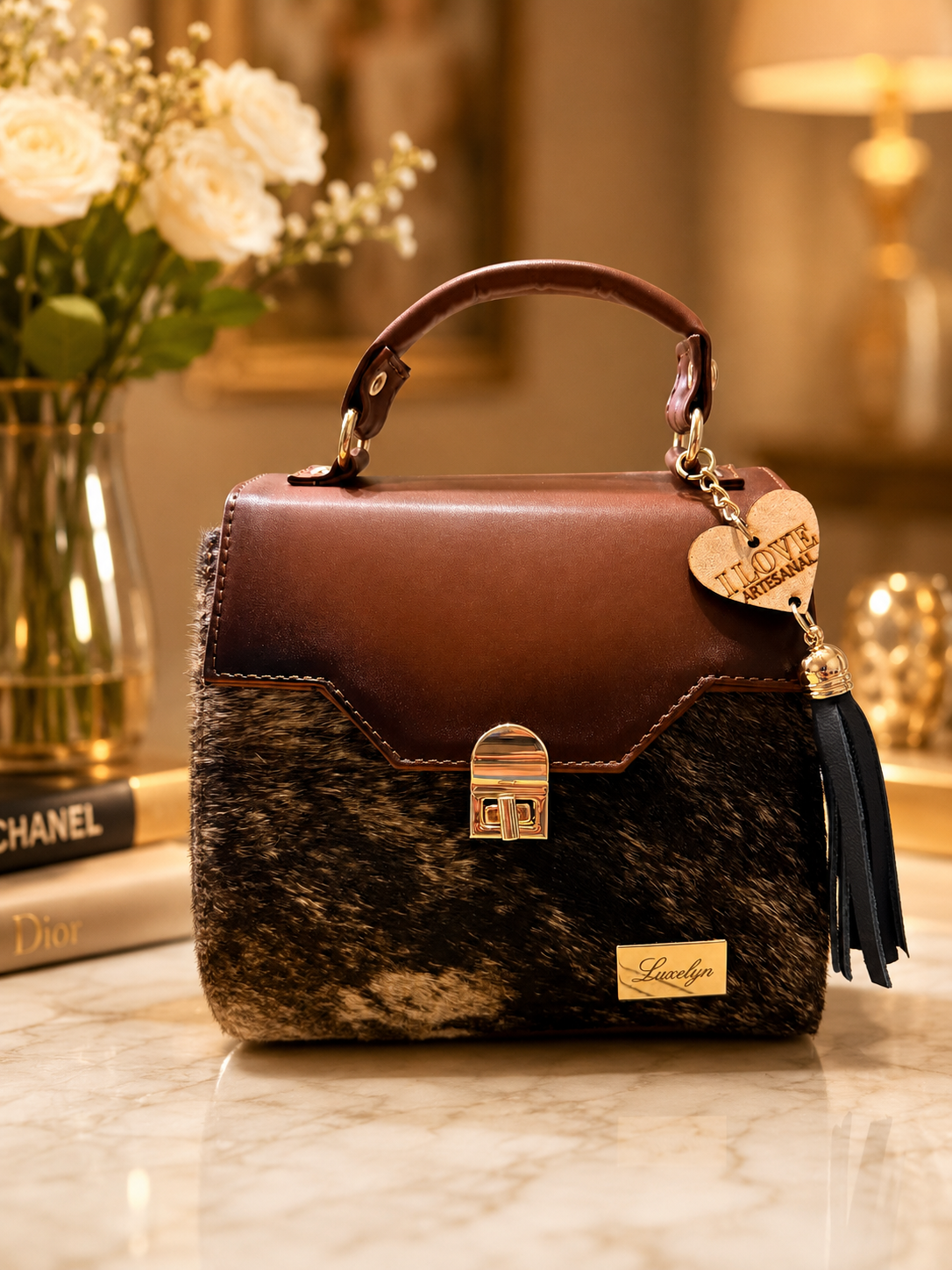Mila Artisan Hair-On-Hide Satchel - front.png