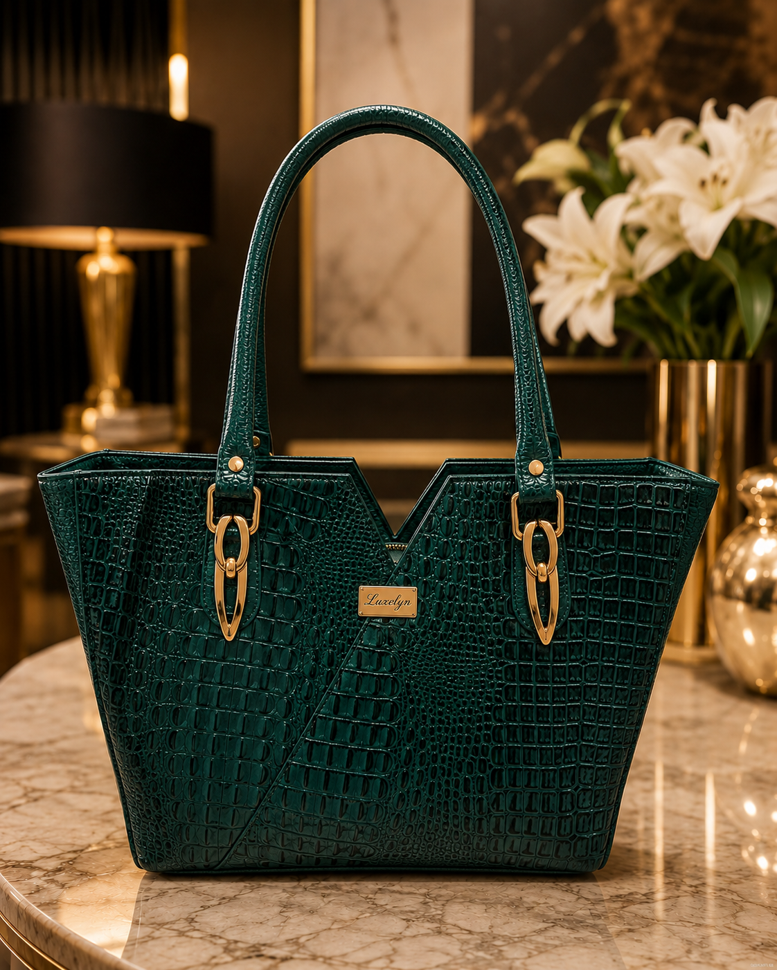Sofia Signature Tote – Emerald - front.png