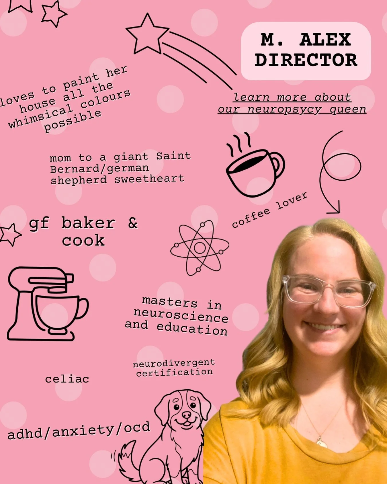🐛 Meet the Board of Directors 🌳

We&rsquo;re so excited to introduce you to another heart behind The Wiggle Room 🛝 Alex

Alex is a coffee-loving, gluten-free baking enthusiast who knows how to fill a home (and a heart) with color, creativity, and 