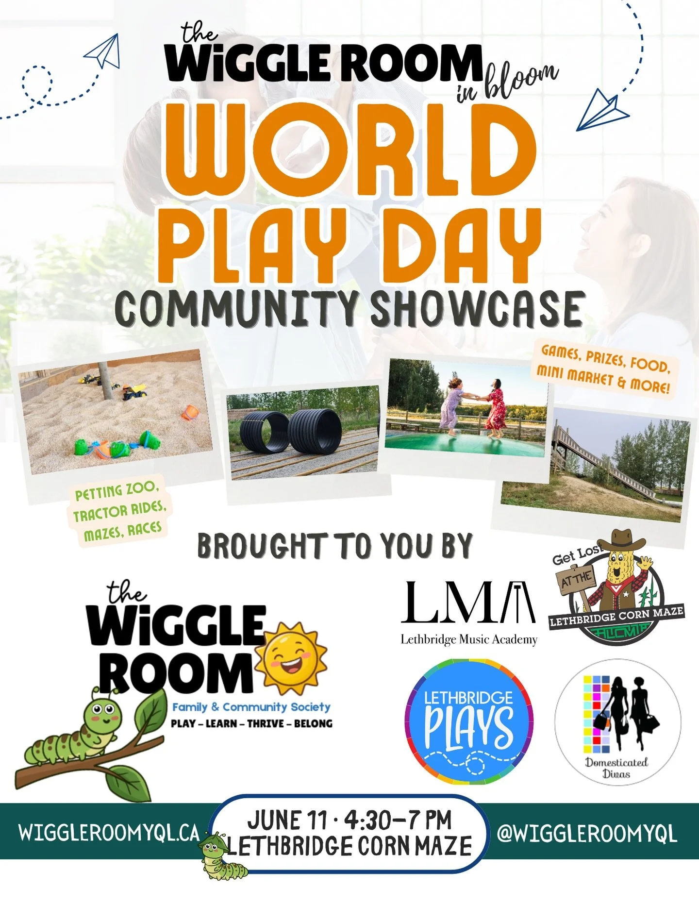 Lethbridge families, come hang out with us 🌼

We&rsquo;re celebrating World Play Day with an evening full of family fun at the Lethbridge Corn Maze on Thursday, June 11 from 4:30&ndash;7 PM.

In Bloom is part community event, part mini market, part 