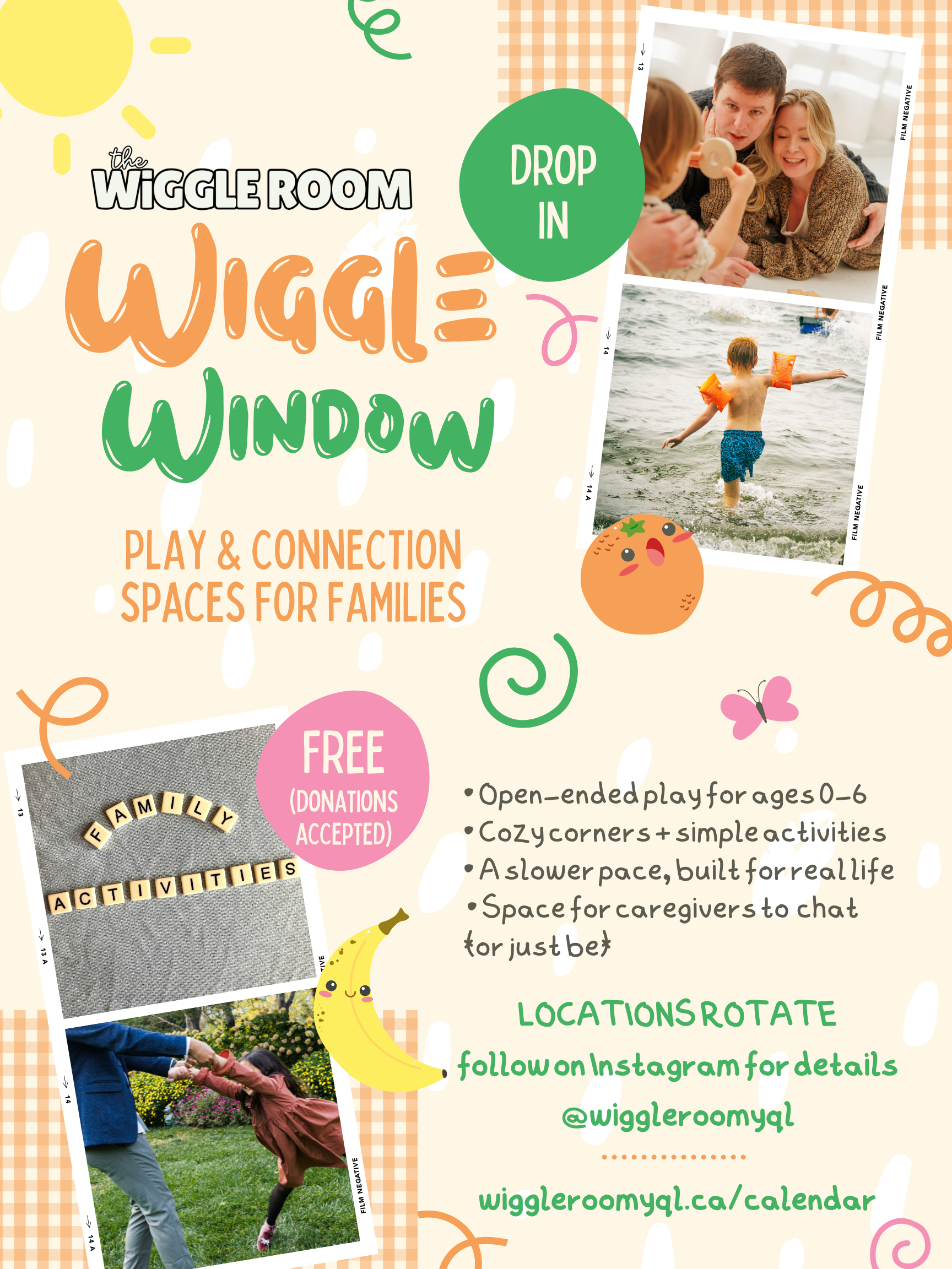 wiggle window flyer free drop in for families in Lethbridge