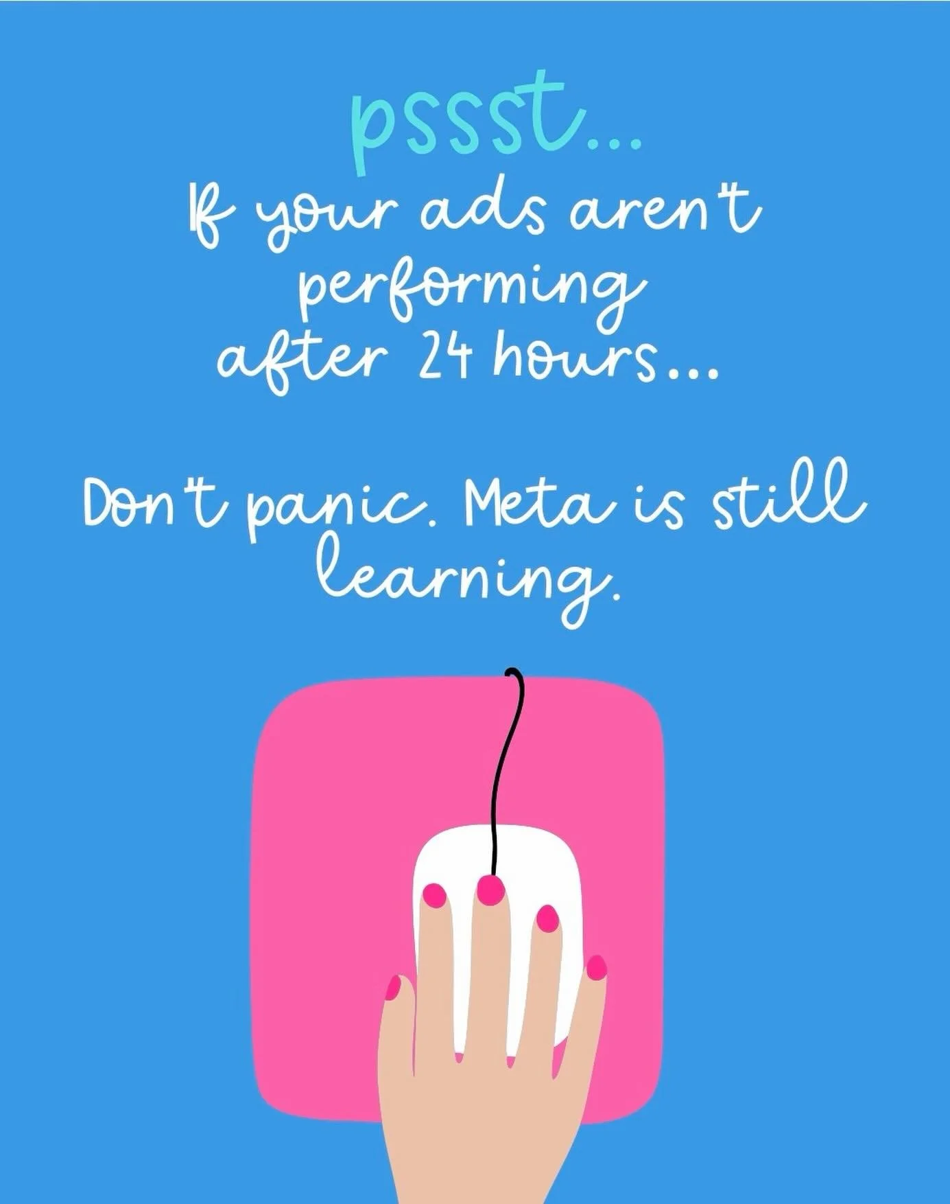 A little reminder for anyone running Meta ads today&hellip;

If nothing&rsquo;s happening after 24 hours, it doesn&rsquo;t mean they&rsquo;ve failed.

Meta is still learning and testing behind the scenes. Give it time before jumping in and changing t