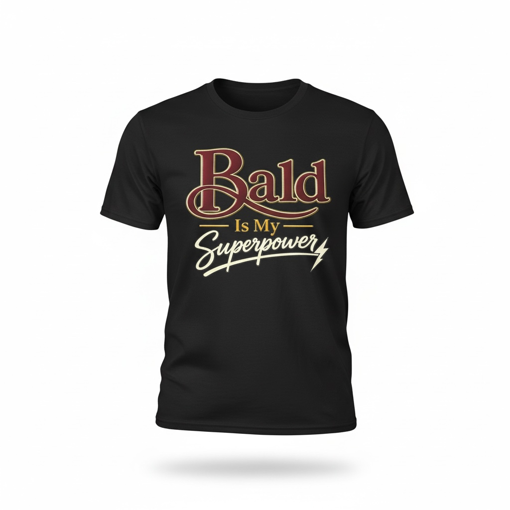 Bald is My Superpower Tee - Black
