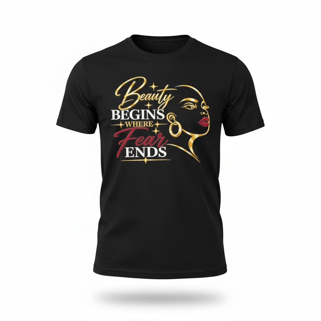 Beauty Begins Where Fear Ends Tee - Black