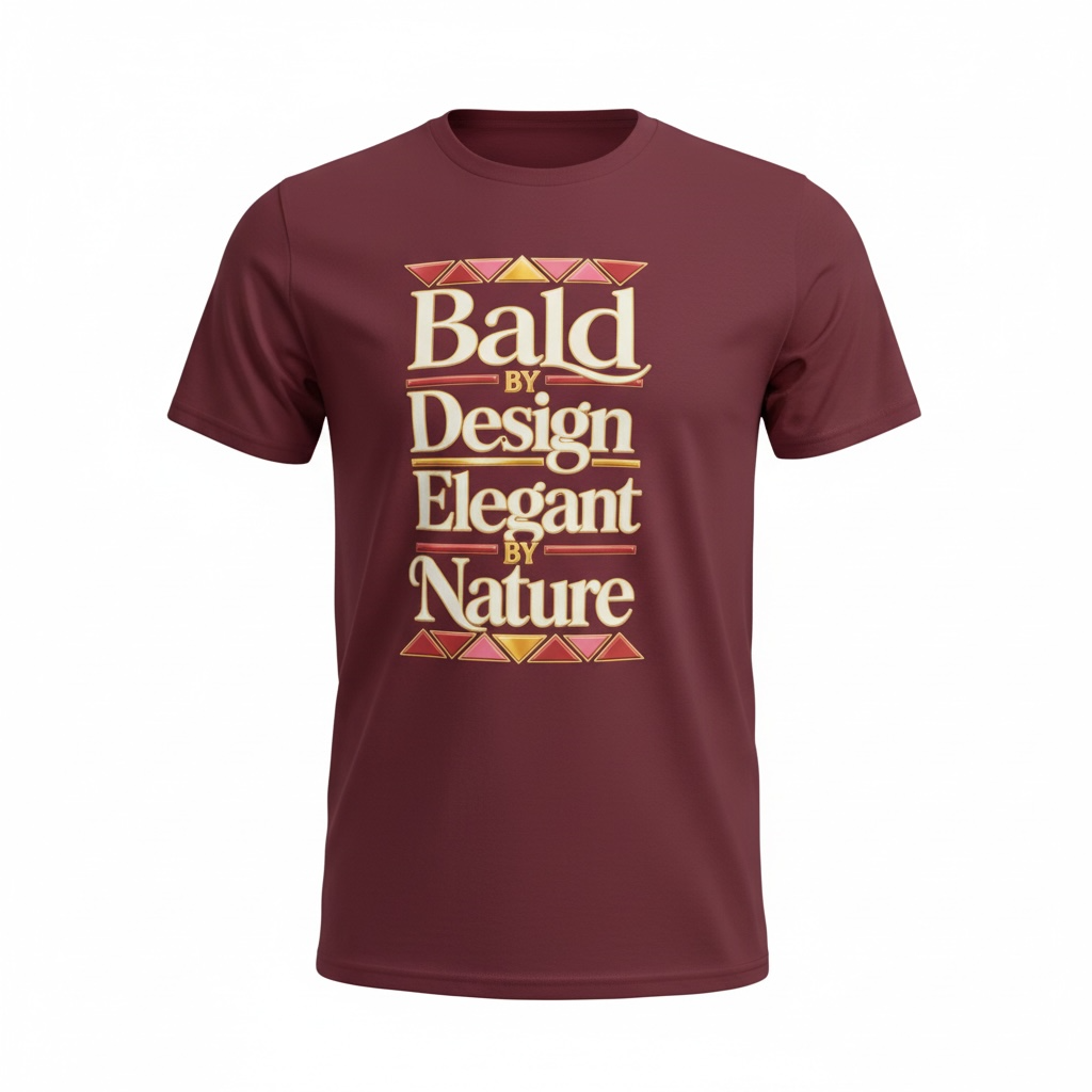 Bald By Design Tee - Burgundy