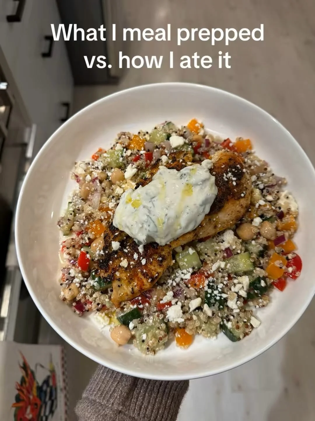 What I meal prepped vs. how I ate it!

I love prepping a big quinoa salad at the beginning of the week because it&rsquo;s so easy to throw into meals! This is how I ate this meal prep without it feeling boring and repetitive:
- meal base
- lunch side