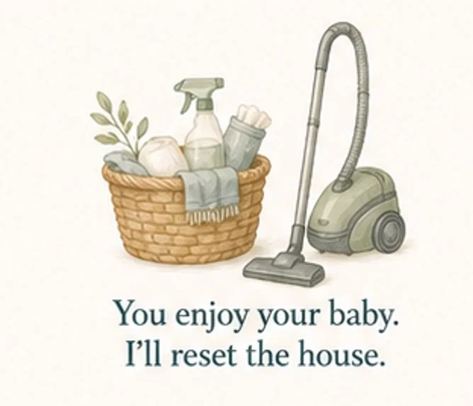 Postpartum support isn&rsquo;t always about sitting down for a cup of tea and a chat. Sometimes it&rsquo;s folding the washing, resetting the kitchen, running the vacuum around, making something to eat or getting to that kitchen counter which has bee
