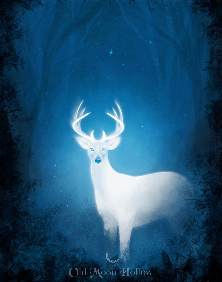 Gifting-Stag-White-Deer-Winter-Solstice-Print-by-Old-Moon-Hollow.jpg