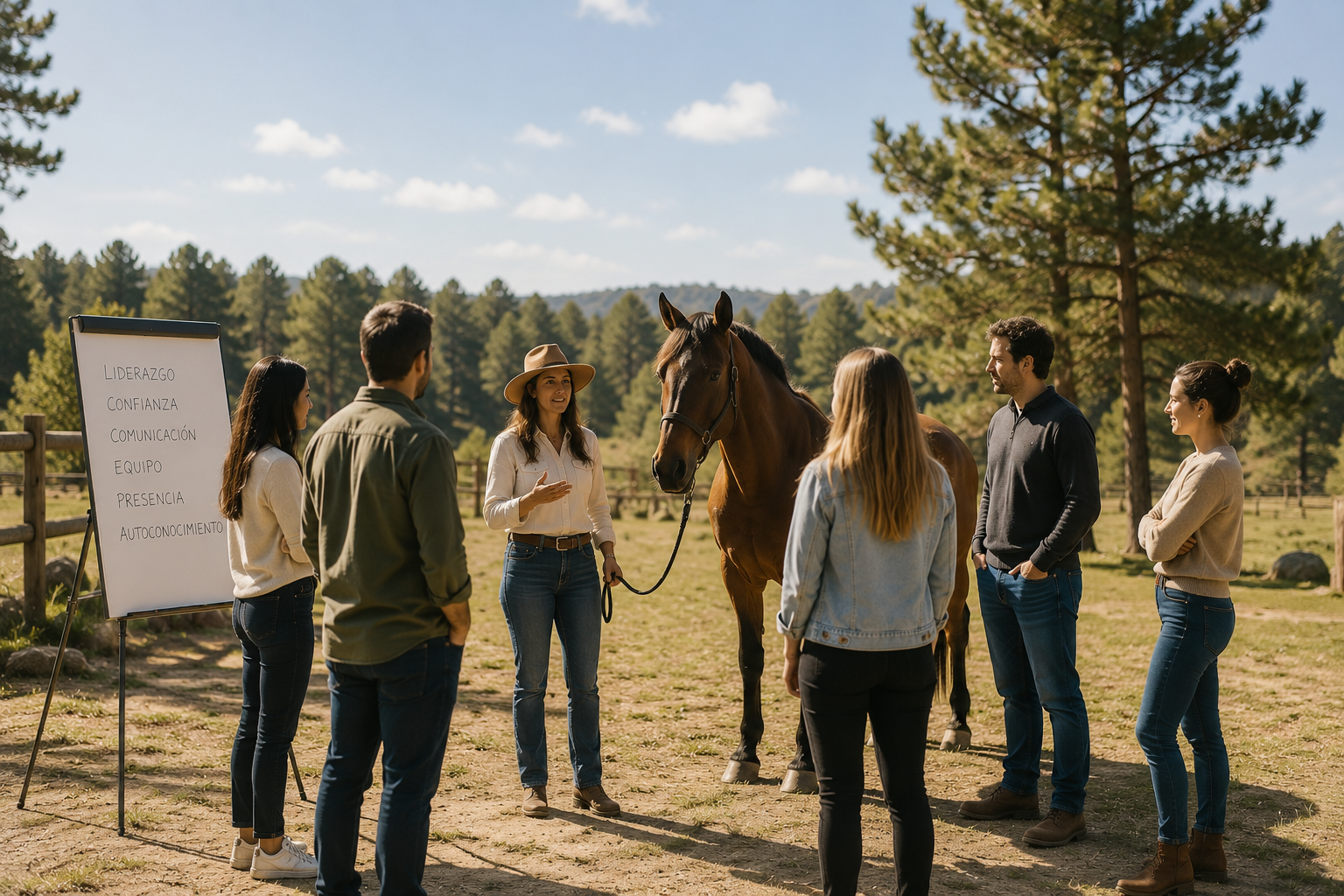 Liderazgo asistido con caballos