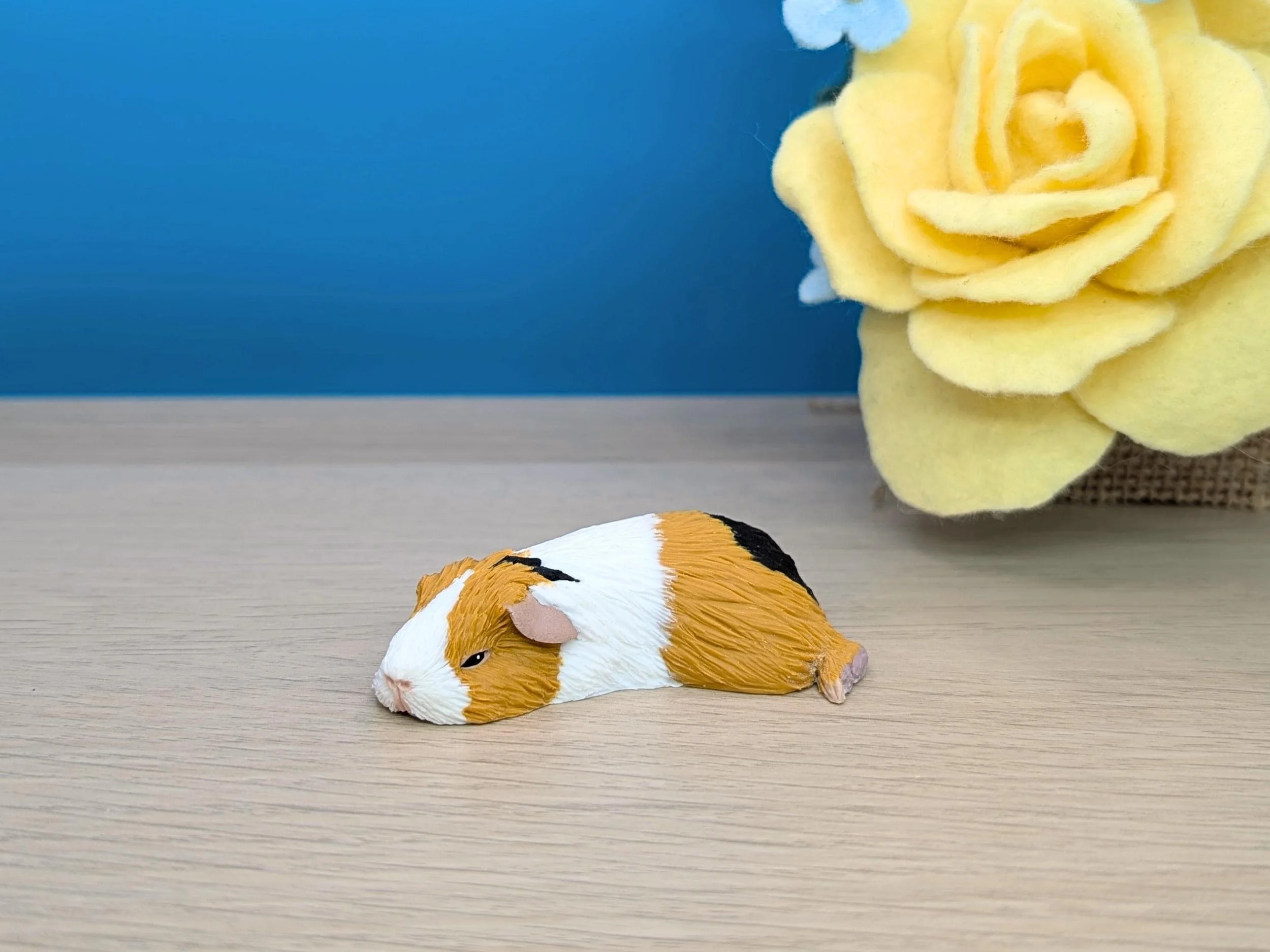 Sleeping Mini Guinea Pig Sculpture, Pet Memorial