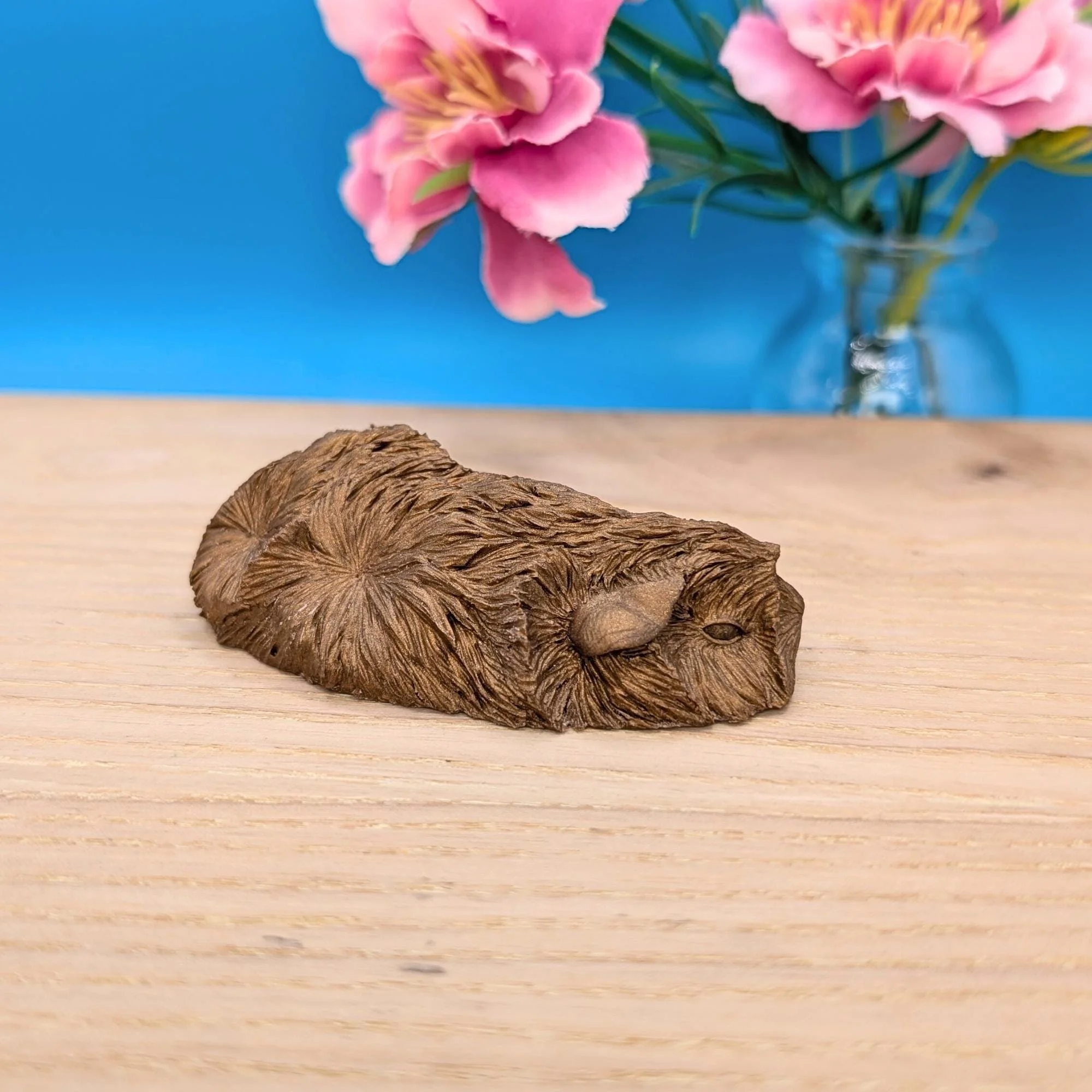 Abyssinian Guinea Pig Sculpture, Bronze Pet Memorial Statue
