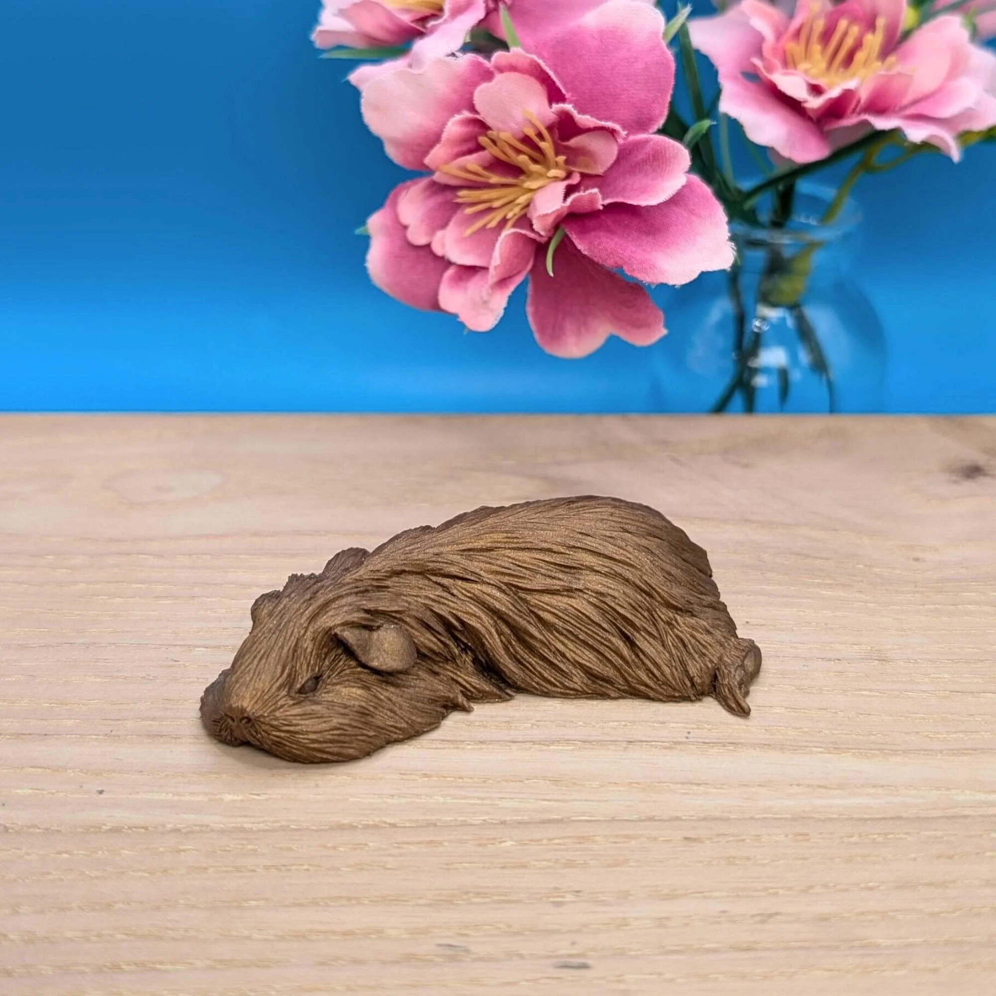 Long-Hair Guinea Pig Sculpture, Bronze Pet Memorial Statue