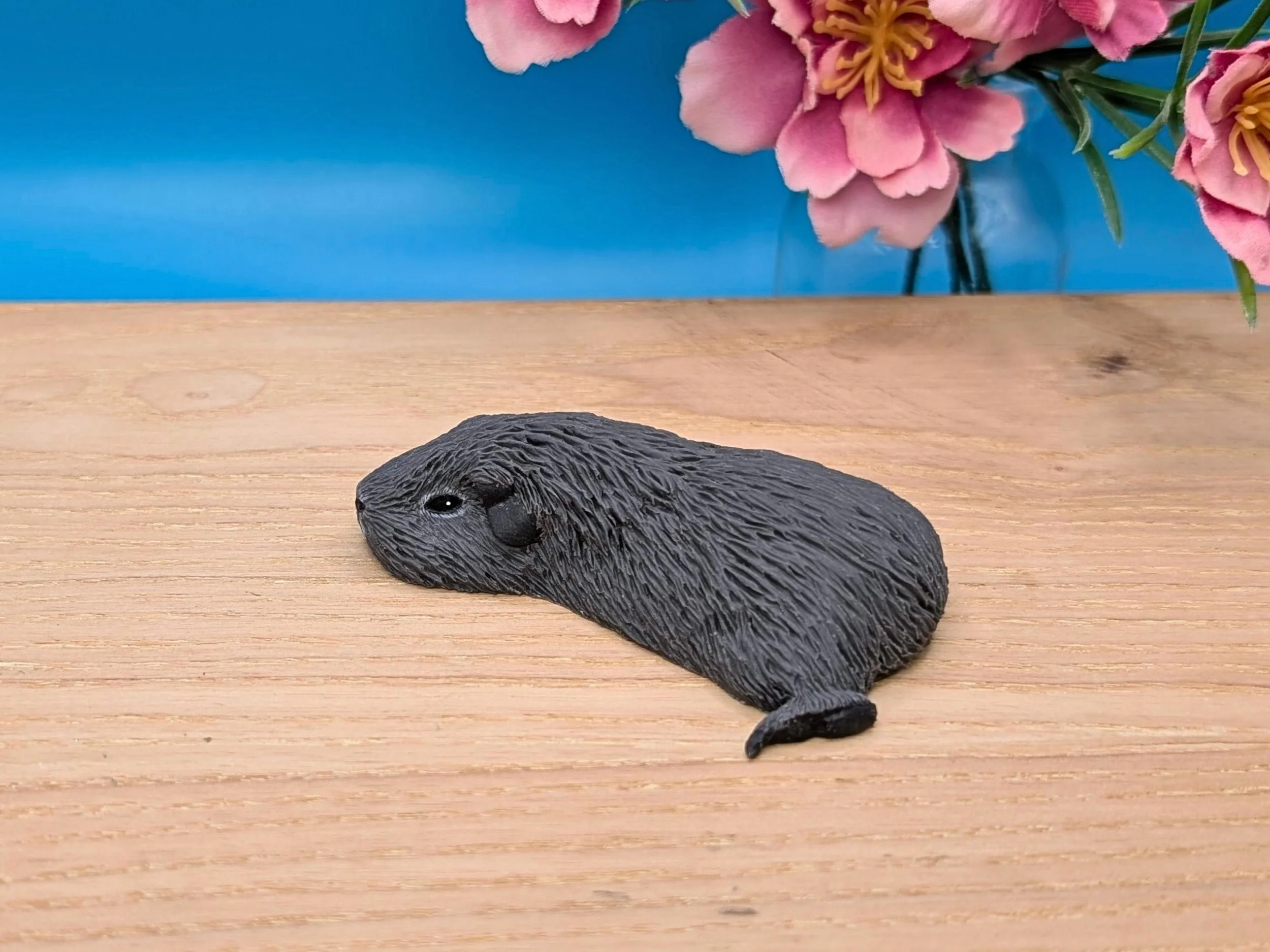 Sleeping Teddy/Rex Guinea Pig Sculpture, Handmade Pet Portrait