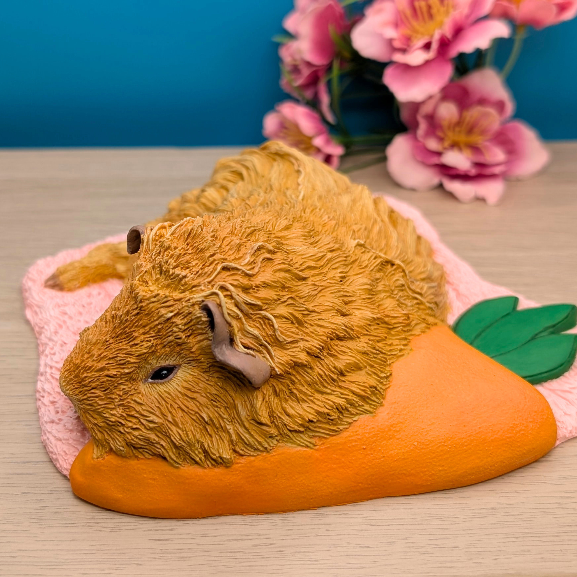 Custom Guinea Pig Sculpture Memorial, Handmade Personalised Pet Portrait