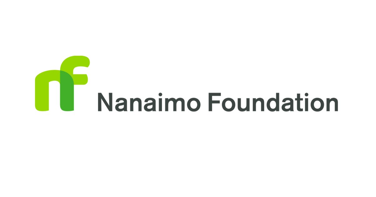Logo of the Nanaimo Foundation with green stylized 'NF' and black text