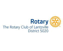 Logo of The Rotary Club of Lantzville District 5020 with Rotary emblem and text