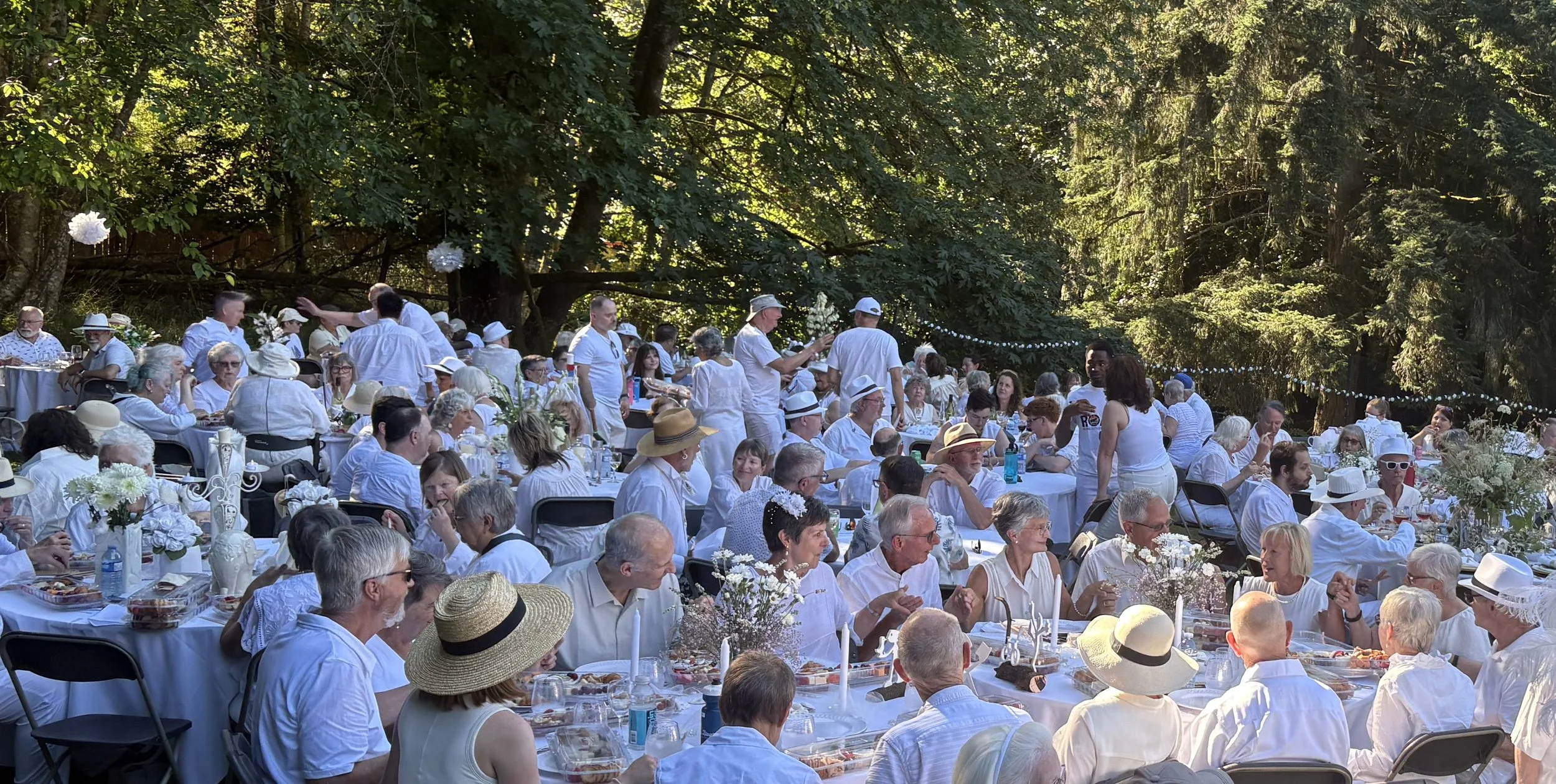 Picnic-en-blanc-2025 - people enjoying a meal outside