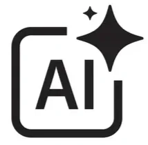 AI logo with a star-like sparkle