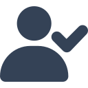 Silhouette of a person with a checkmark