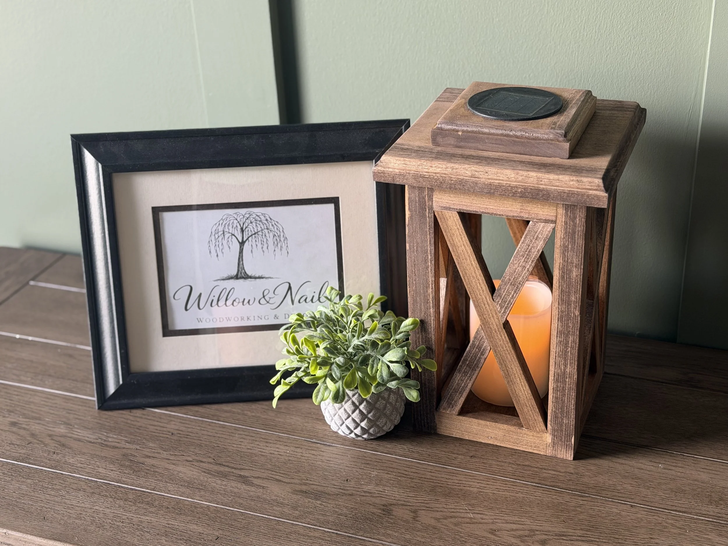 Rustic Solar Wooden Lantern