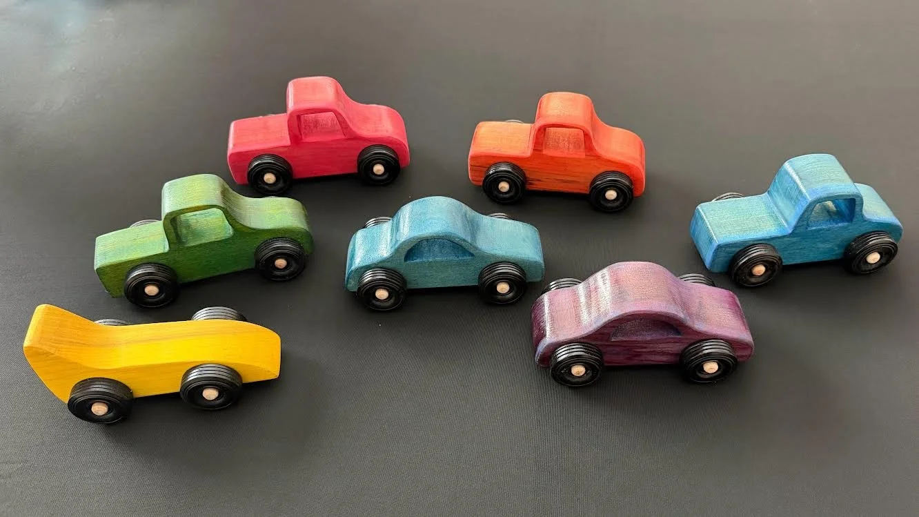 Handcrafted Hardwood Toy Cars and Trucks