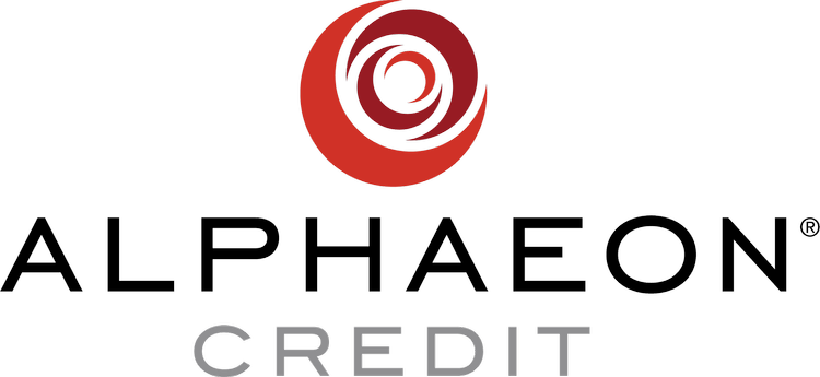 ALPHAEON Credit logo with a red circular design above the company name