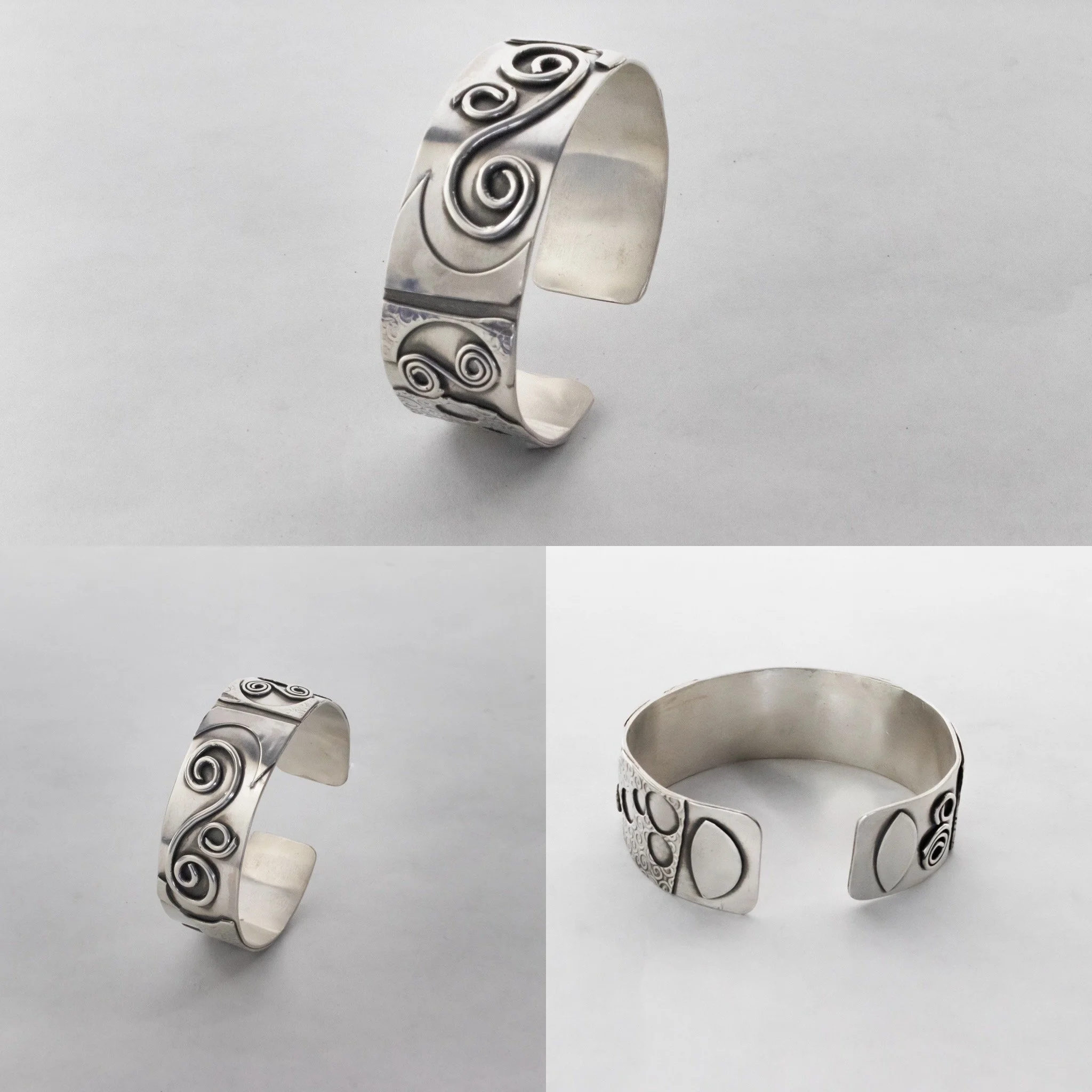 Swirl Appliqued Sterling Cuff Bracelet