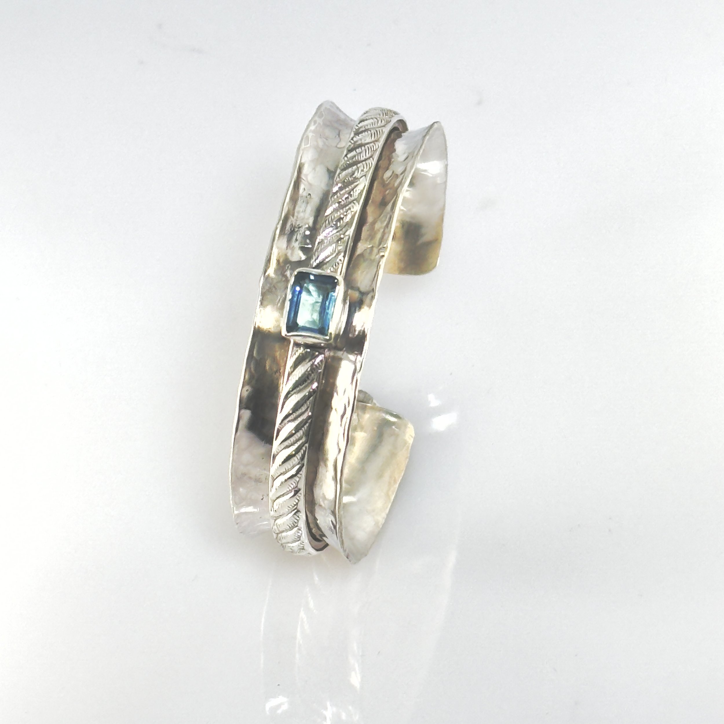 Sterling and Swiss Blue Topaz cuff Bracelet