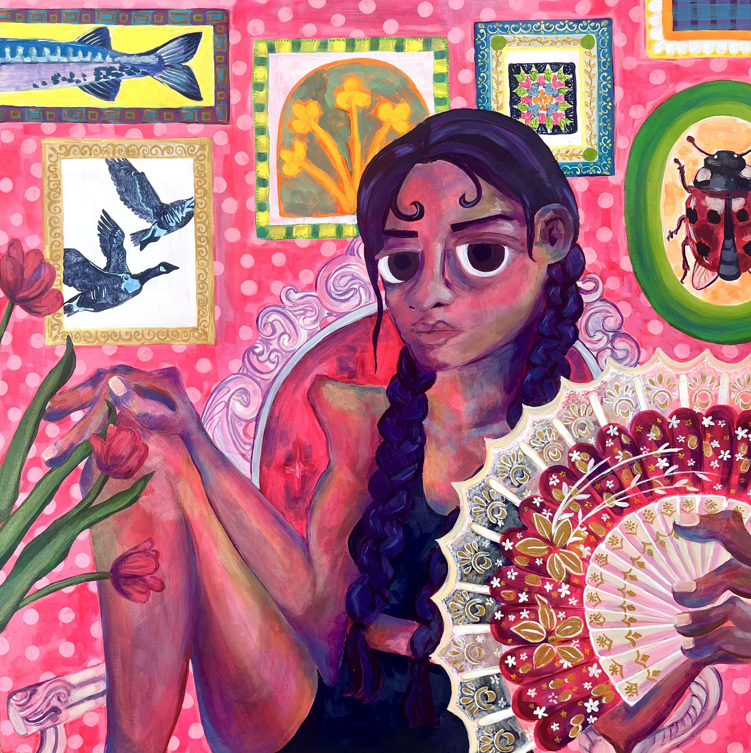 "The World Offers Itself to Your Imagination", 30" x 30", acrylic on panel, 2026