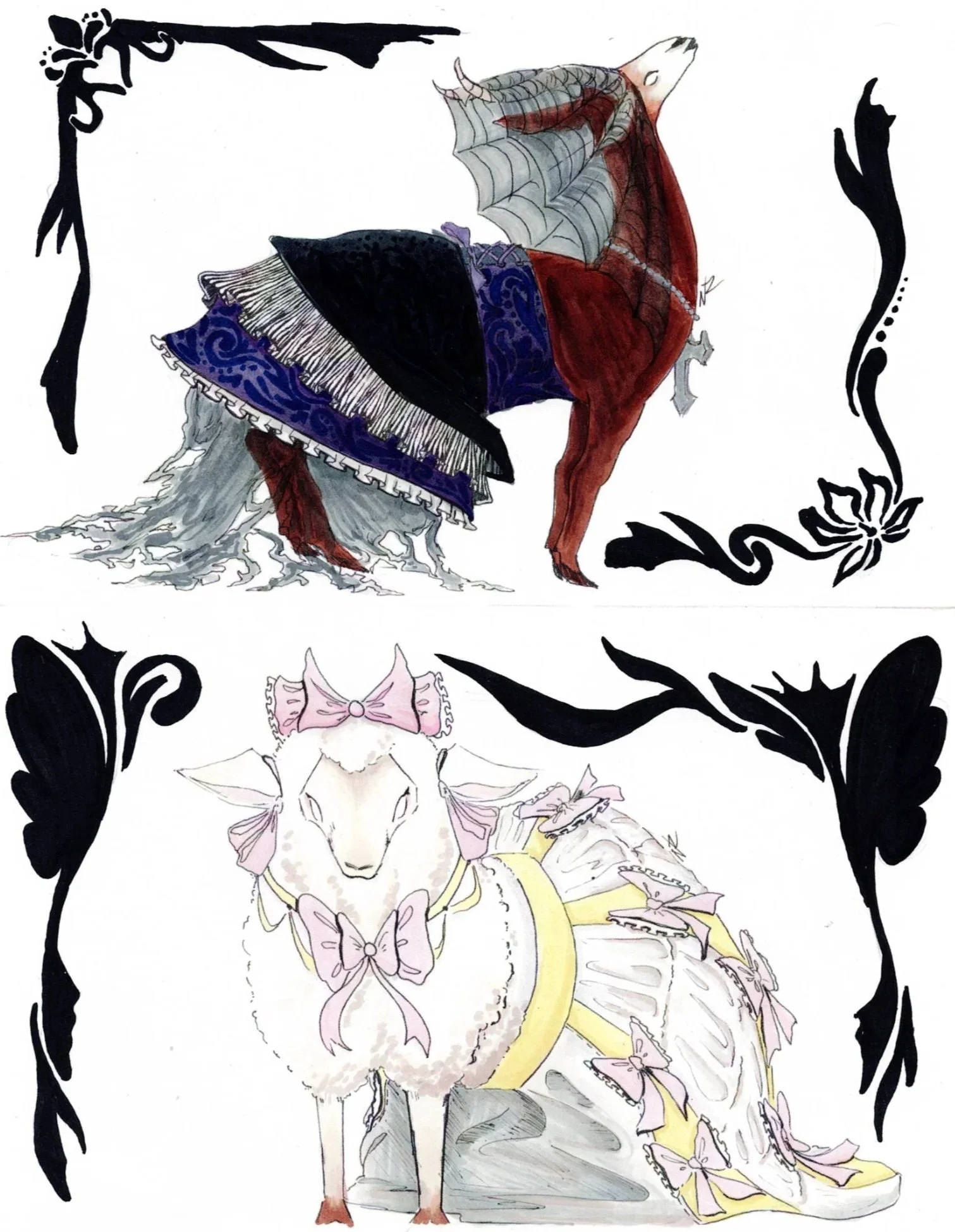 "Alternative Animals" - SNARF, Pen and Alcohol Markers, 8.5in x 11in, 06/19/25
