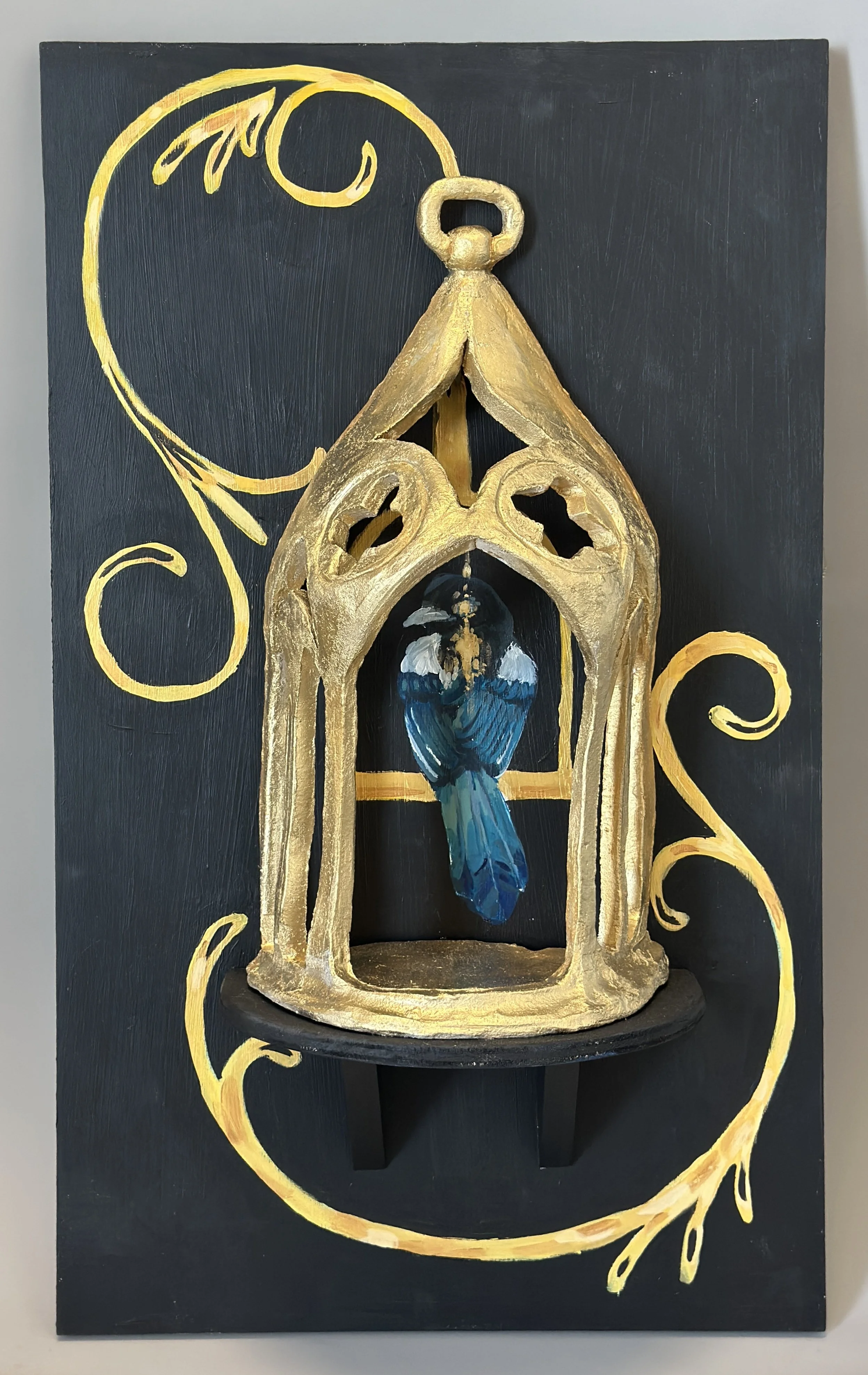 "To Be Free", Clay/Wood/Acrylic on MDF, 18in x 30in, 04/07/26