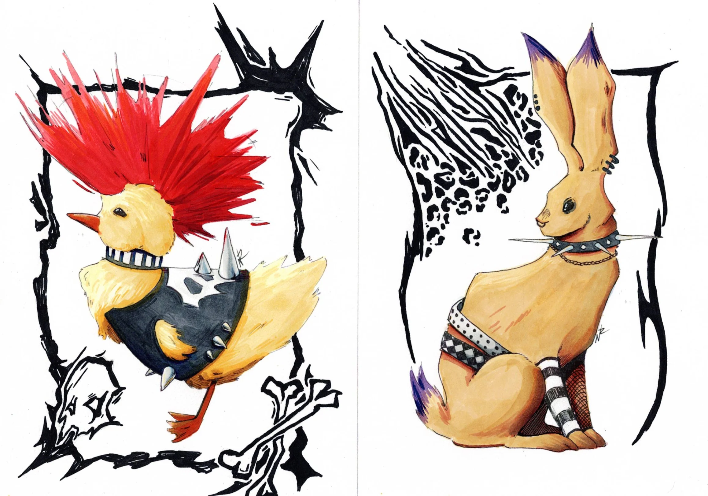 "Alternative Animals" - SNARF, Pen and Alcohol Markers, 8.5in x 11in, 06/19/25