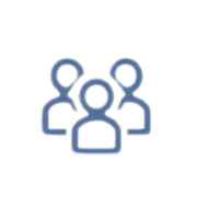 Geometric drawing of an outline square with sections divided by vertical, horizontal, and circle lines.