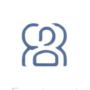 Geometric drawing of an outline square with sections divided by vertical, horizontal, and half circle lines.