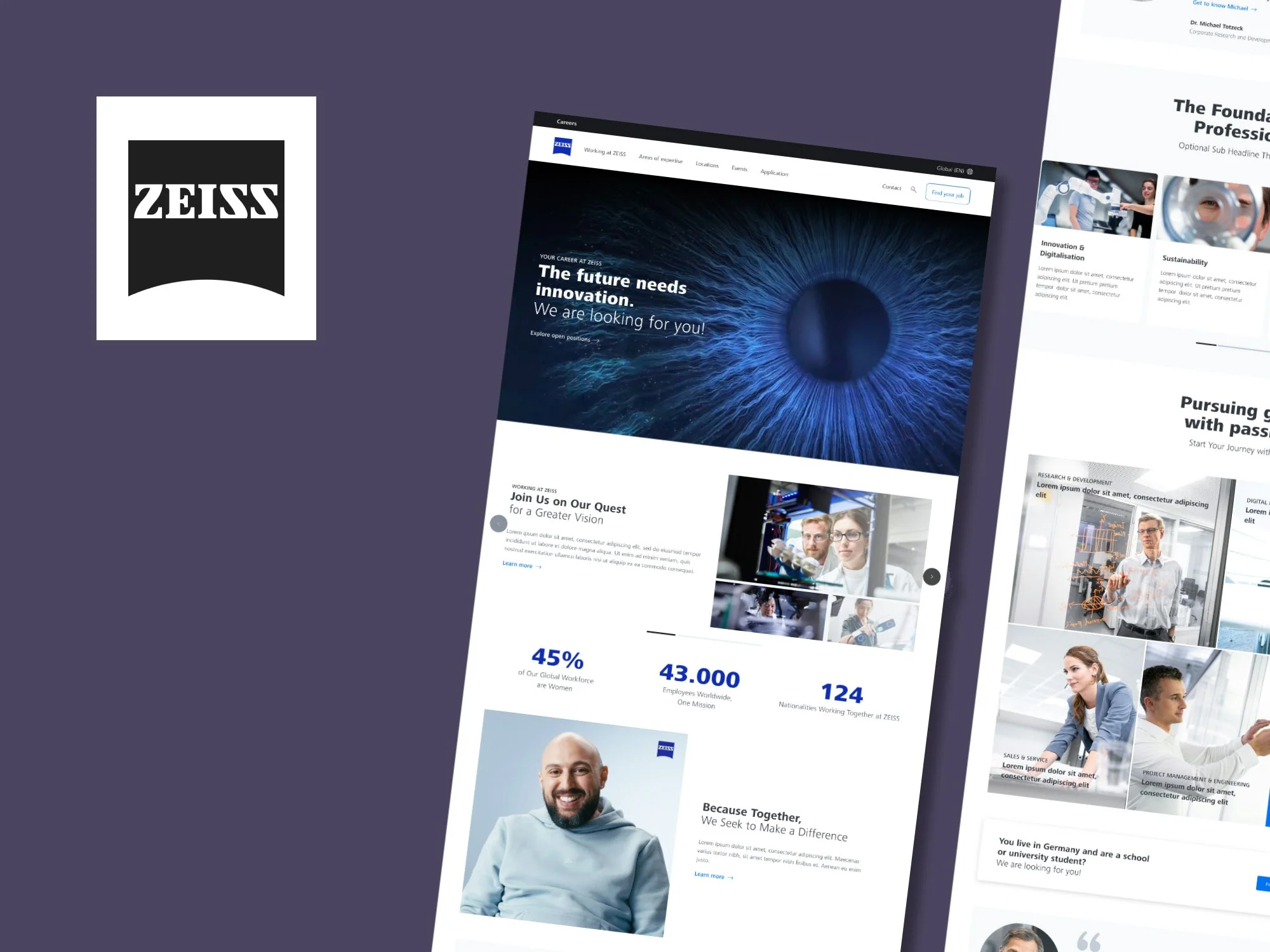 Carl ZEISS AG — Website Redesign &amp; Strukturentwicklung