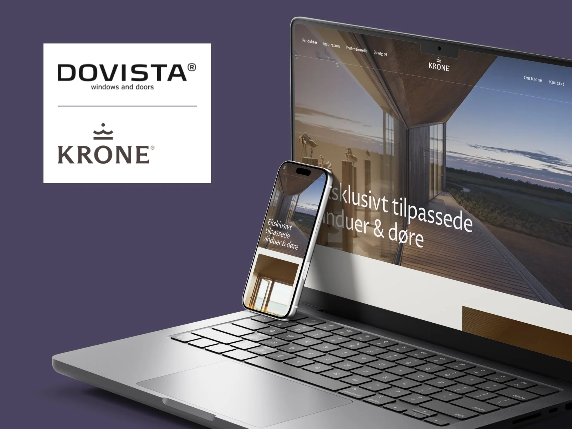 Dovista Group Krone Vinduer — Website Designkonzept
