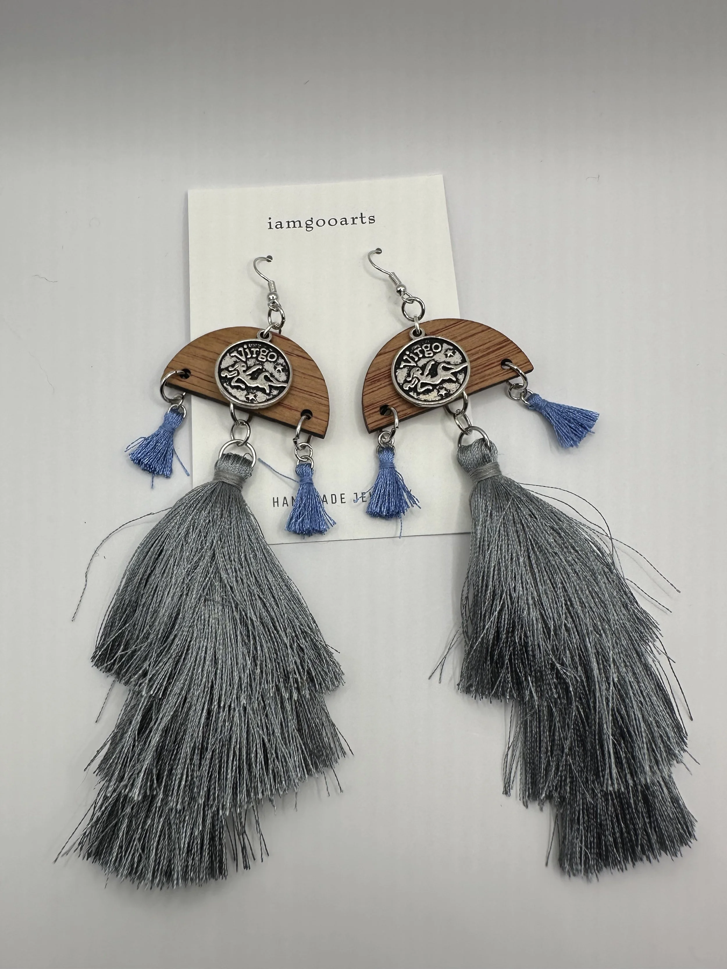 Blue & Gray Virgo Earrings